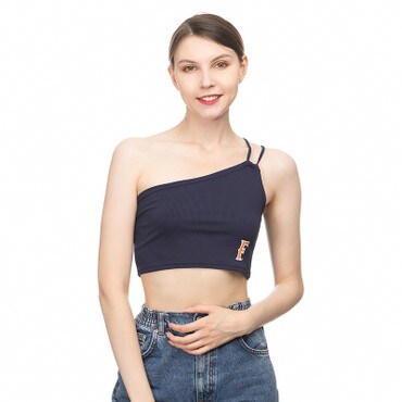 Zoozatz Fullerton Strappy One Shoulder Top - Navy